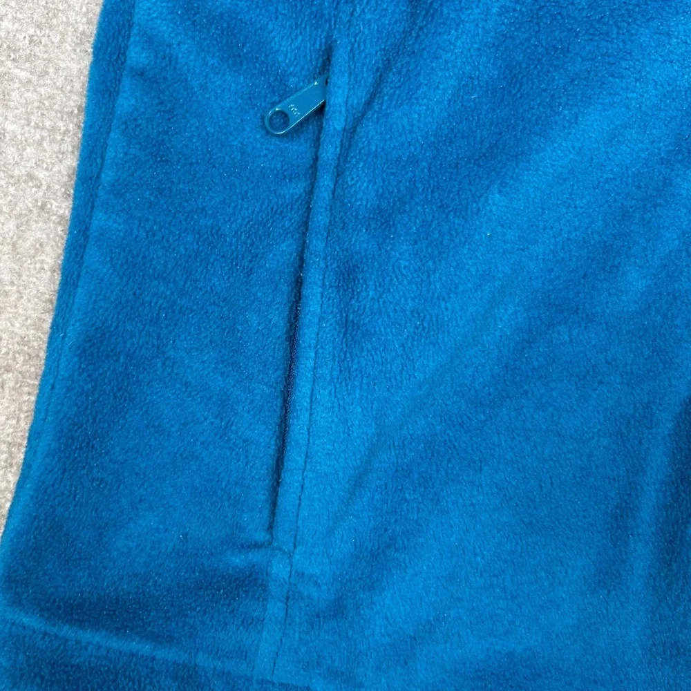 Columbia Mountain Fleece Jacket Mens Medium Blue Logo Mock Neck Full Zip Winter